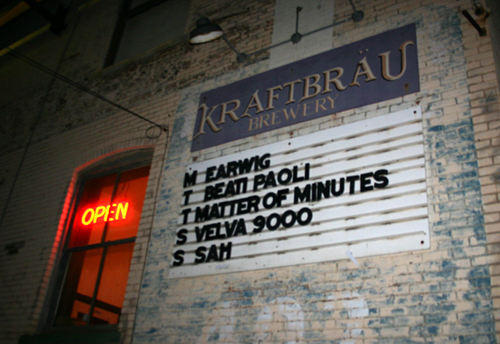 Velva on the sign at Kraftbrau